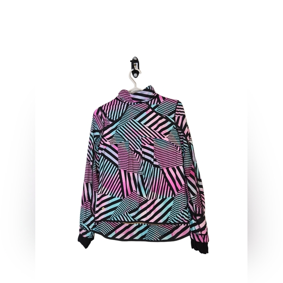 Ivivva by Lululemon Girls 14 Windbreaker Jacket  Thumbholes Pastel Geometric - Picture 3 of 10